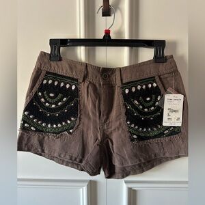 Free People embroidered shorts NWT